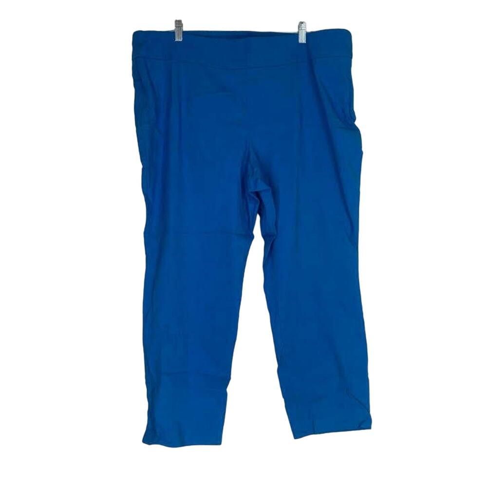 Westbound Woman Blue Flat Front Cropped Pants Women's SIze 24W